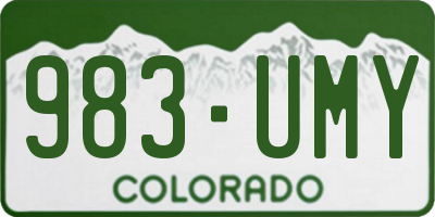 CO license plate 983UMY