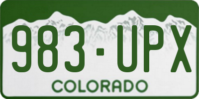 CO license plate 983UPX