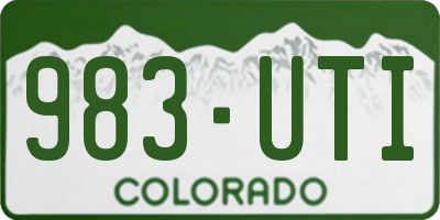 CO license plate 983UTI