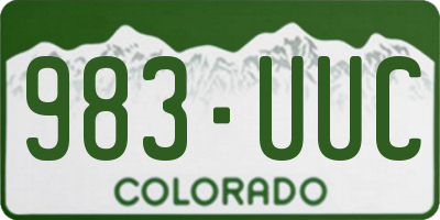 CO license plate 983UUC