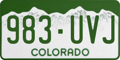 CO license plate 983UVJ