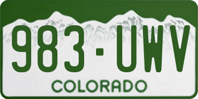 CO license plate 983UWV