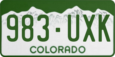 CO license plate 983UXK