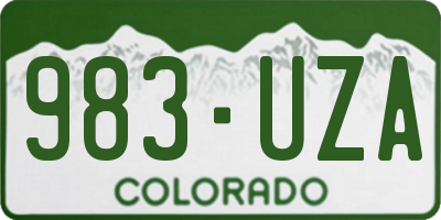 CO license plate 983UZA