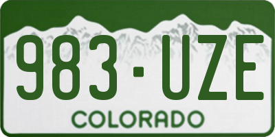 CO license plate 983UZE