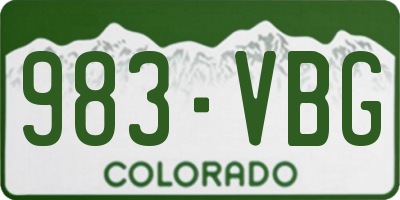 CO license plate 983VBG