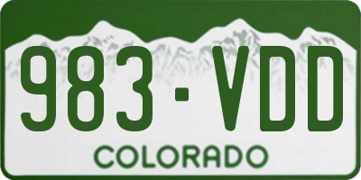 CO license plate 983VDD