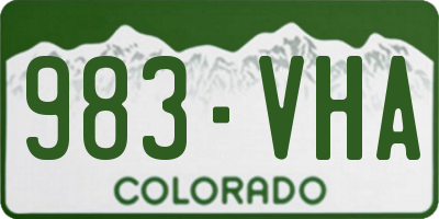 CO license plate 983VHA