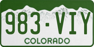 CO license plate 983VIY