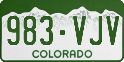CO license plate 983VJV