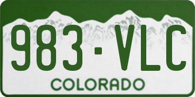 CO license plate 983VLC