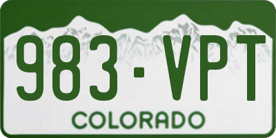 CO license plate 983VPT