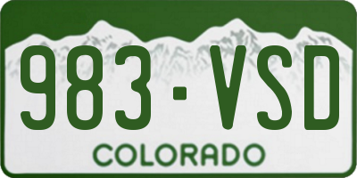CO license plate 983VSD