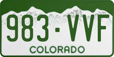 CO license plate 983VVF