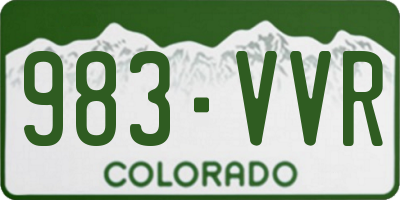 CO license plate 983VVR