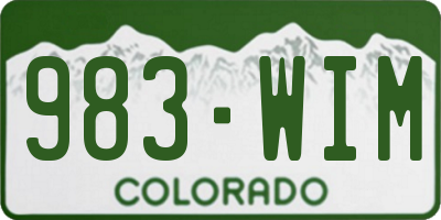 CO license plate 983WIM