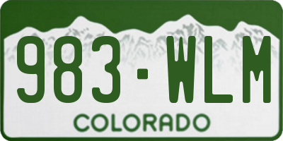 CO license plate 983WLM