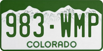 CO license plate 983WMP
