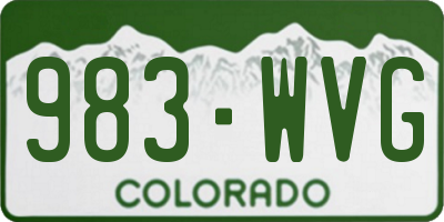 CO license plate 983WVG