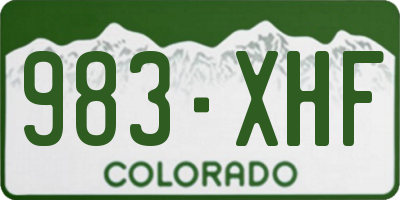 CO license plate 983XHF