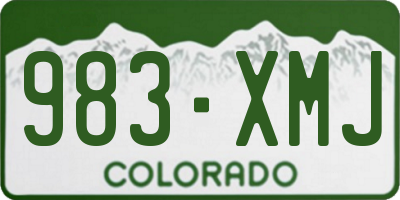 CO license plate 983XMJ