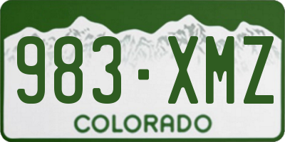 CO license plate 983XMZ