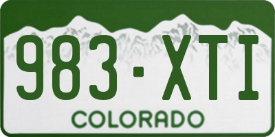 CO license plate 983XTI