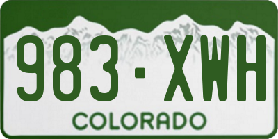 CO license plate 983XWH