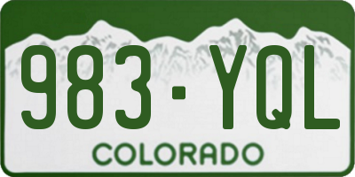 CO license plate 983YQL