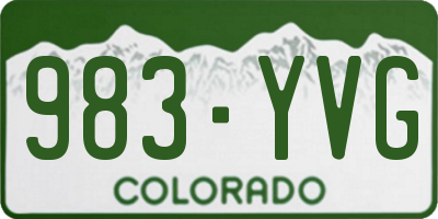 CO license plate 983YVG