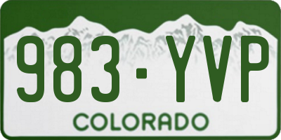 CO license plate 983YVP