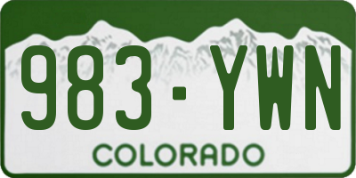 CO license plate 983YWN