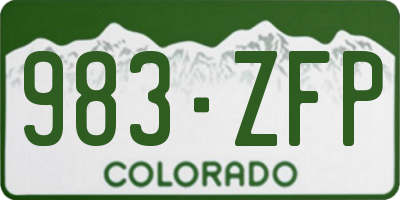 CO license plate 983ZFP