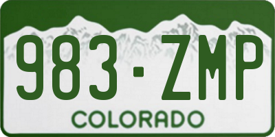 CO license plate 983ZMP