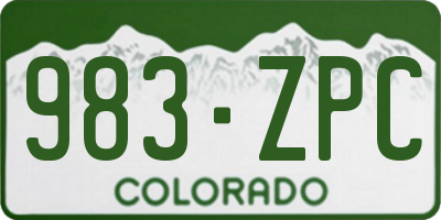 CO license plate 983ZPC