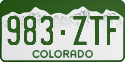 CO license plate 983ZTF