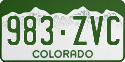 CO license plate 983ZVC