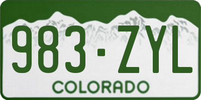 CO license plate 983ZYL