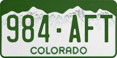 CO license plate 984AFT