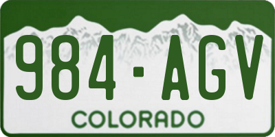CO license plate 984AGV