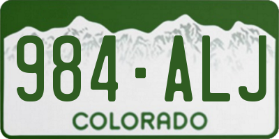 CO license plate 984ALJ