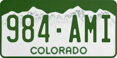 CO license plate 984AMI