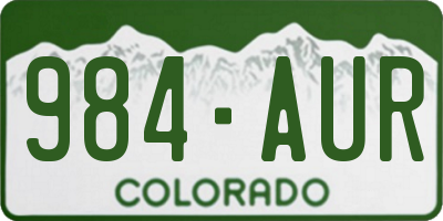 CO license plate 984AUR