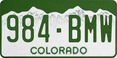 CO license plate 984BMW