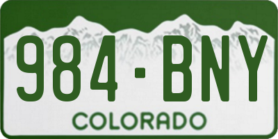 CO license plate 984BNY