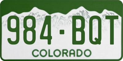 CO license plate 984BQT
