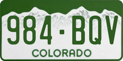 CO license plate 984BQV
