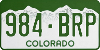 CO license plate 984BRP