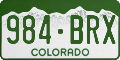CO license plate 984BRX