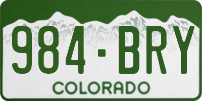 CO license plate 984BRY
